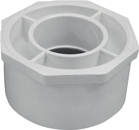 IPEX 035677 Reducer Bushing, 4 x 2 in, Spigot x Socket, PVC, White, SCH 40 Schedule, 220, 280 psi Pressure