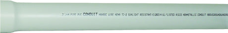 JM Eagle 67512 Conduit, 3 in, 10 ft L, SCH 40, PVC, Gray