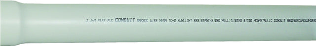 JM Eagle 67512 Conduit, 3 in, 10 ft L, SCH 40, PVC, Gray