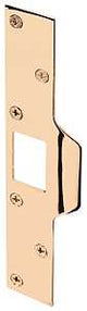 Defender Security U 9426 Deadbolt Strike Plate, 7-7/8 in L, 1-1/4 in W, Steel, Brass