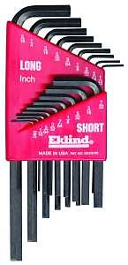 Eklind 10018 Hex Key Set, 18-Piece, Steel, Black