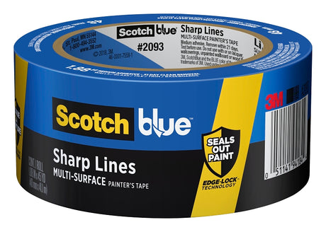 ScotchBlue 2093EL-48N Painter's Tape, 60 yd L, 1.88 in W, Smooth Crepe Paper Backing, Blue