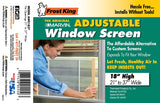 Frost King W.B. Marvin AWS1837 Window Screen, 18 in L, 21 to 37 in W, Aluminum