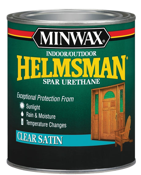 Minwax 63205444 Spar Varnish, Satin, Clear, Liquid, 1 qt Can