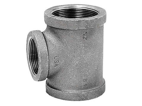 Anvil 3/4 in. FPT X 1/2 in. D FPT 3/4 in. D FPT Black Malleable Iron Reducing Tee