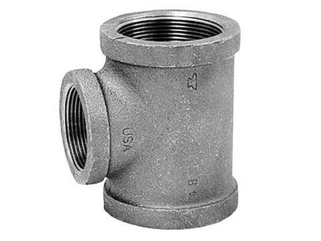 Anvil 3/4 in. FPT X 1/2 in. D FPT 3/4 in. D FPT Black Malleable Iron Reducing Tee