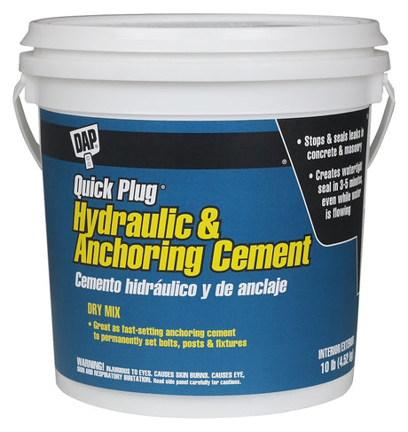 DAP 14090 Hydraulic and Anchoring Cement, Powder, Gray, 28 days Curing, 10 lb Pail