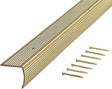 M-D 79558 Stair Edging, 96 in L, 1-1/8 in W, Aluminum, Stain Brass