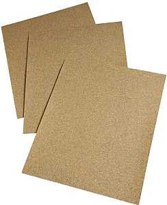 3M 02114 Sandpaper Sheet, Gold, 11 in L, 9 in W, Medium, 100 Grit, Aluminum Oxide Abrasive, Paper Backing