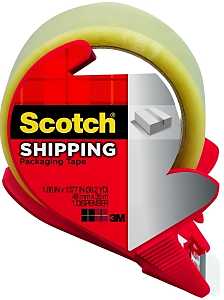 Scotch 3350S-RD Series Packaging Tape, Lightweight, 54.6 yd L, Clear, 1.88 in W, Polypropylene Backing