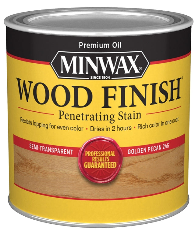 Minwax 224504444 Wood Stain, Golden Pecan, Liquid, 0.5 pt Can