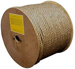 T.W. Evans Cordage 25-003 Rope, Twisted Rope Construction, 3/8 in Dia, 600 ft L, Manila, Natural