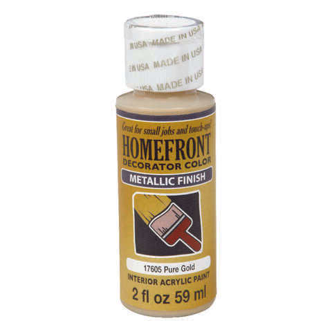 Homefront Metallic Pure Gold Hobby Paint 2 oz, Pack of 3