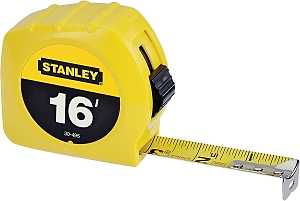 STANLEY 30-495 Measuring Tape, 16 ft L Blade, 3/4 in W Blade, Steel Blade, ABS Case, Yellow Case