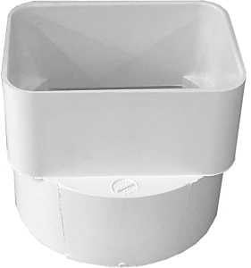 Canplas 414434BC Downspout Adapter, 3 x 4 in Connection, Hub, PVC, White