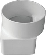 Canplas 414463BC Downspout Adapter, Offset, 3 x 4 in Connection, Hub, PVC, White