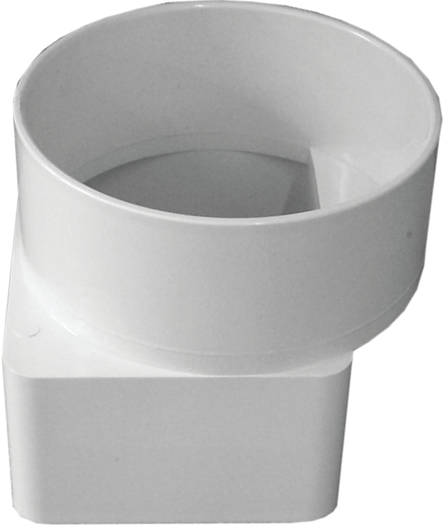 Canplas 414463BC Downspout Adapter, Offset, 3 x 4 in Connection, Hub, PVC, White