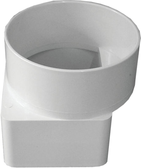 Canplas 414463BC Downspout Adapter, Offset, 3 x 4 in Connection, Hub, PVC, White