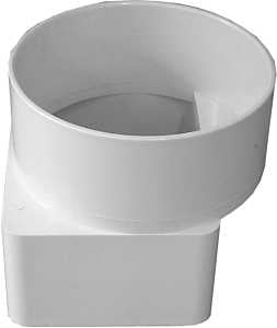 Canplas 414463BC Downspout Adapter, Offset, 3 x 4 in Connection, Hub, PVC, White
