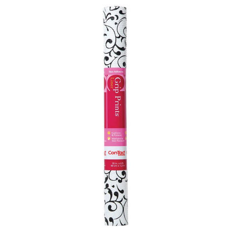 Con-Tact Grip Prints 4 ft. L X 18 in. W Virtu Black Non-Adhesive Shelf Liner, Pack of 6