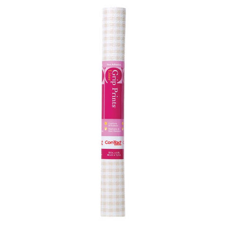 Con-Tact Grip Prints 4 ft. L X 18 in. W Khaki Plaid Non-Adhesive Shelf Liner, Pack of 6