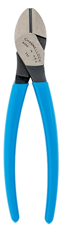 Channellock 337 Diagonal Cutting Plier, 7 in OAL, Blue Handle, Ergonomic Handle, 0.81 in W Jaw, 0.79 in L Jaw