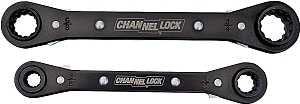 Channellock 841S Wrench Set, 2-Piece, Steel, Black, Specifications: SAE Measurement