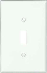 Eaton Wiring Devices PJ1W-10-L Switch Wallplate, 4.87 in L, 3.13 in W, 1 -Gang, Polycarbonate, White, Smooth