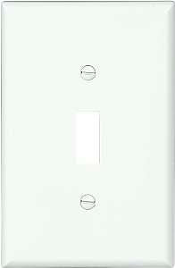 Eaton Wiring Devices PJ1W-10-L Switch Wallplate, 4.87 in L, 3.13 in W, 1 -Gang, Polycarbonate, White, Smooth