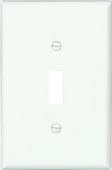Eaton Wiring Devices PJ1W-10-L Switch Wallplate, 4.87 in L, 3.13 in W, 1 -Gang, Polycarbonate, White, Smooth