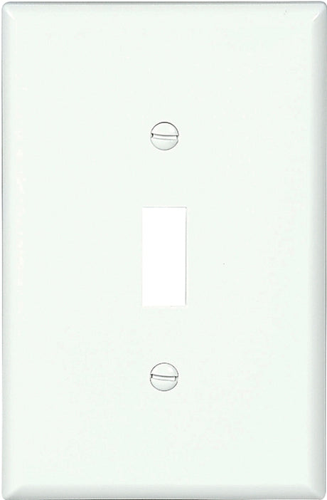 Eaton Wiring Devices PJ1W-10-L Switch Wallplate, 4.87 in L, 3.13 in W, 1 -Gang, Polycarbonate, White, Smooth
