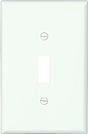 Eaton Wiring Devices PJ1W-10-L Switch Wallplate, 4.87 in L, 3.13 in W, 1 -Gang, Polycarbonate, White, Smooth