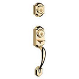 Kwikset 95530-017 Handleset, 2 Grade, Polished Brass, 2-3/8 x 2-3/4 in Backset, KW1 Keyway, 1-3/4 in Thick Door