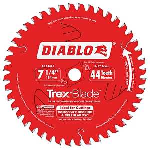 Diablo D0744CD Circular Saw Blade, 7-1/4 in Dia, 5/8 in Arbor, 44-Teeth, Carbide Cutting Edge