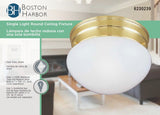 Boston Harbor F13BB01-68543L Single Light Round Ceiling Fixture, 120 V, 60 W, 1-Lamp, A19 or CFL Lamp