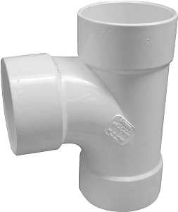 Canplas 414124BC Sanitary Pipe Tee, 4 in, Hub, PVC