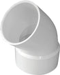 Canplas 414194BC Street Pipe Elbow, 4 in, Spigot x Hub, 45 deg Angle, PVC, White