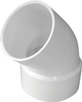 Canplas 414194BC Street Pipe Elbow, 4 in, Spigot x Hub, 45 deg Angle, PVC, White