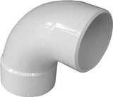 Canplas 414174BC Sanitary Street Pipe Elbow, 4 in, Spigot x Hub, 90 deg Angle, PVC, White