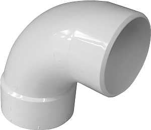 Canplas 414174BC Sanitary Street Pipe Elbow, 4 in, Spigot x Hub, 90 deg Angle, PVC, White