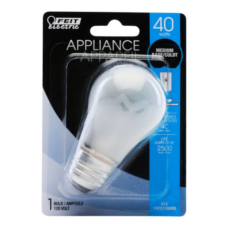 Feit Electric BP40A15/CAN Incandescent Bulb, 40 W, A15 Lamp, E26 Medium Lamp Base, 280 Lumens, 2700 K Color Temp, Pack of 6