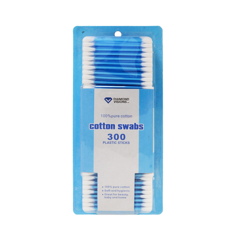 Diamond Visions Health and Beauty Swabs Cotton 300 pk, Pack of 48