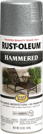 Rust-Oleum 7213830 Rust Preventative Spray Paint, Hammered, Silver, 12 oz Can
