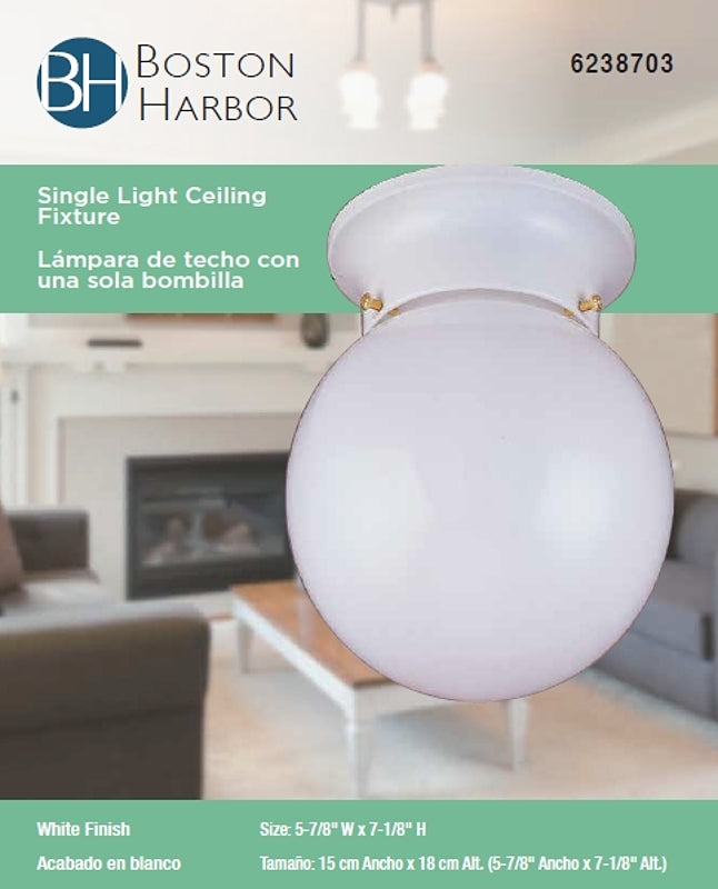 Boston Harbor F3WH01-3375W-3L Ceiling Light Fixture, 0.5 A, 120 V, 60 W, 1-Lamp, A19 or CFL Lamp, Metal Fixture