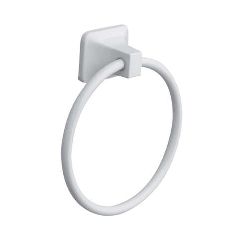 OakBrook Satin White Towel Ring Die Cast Zinc