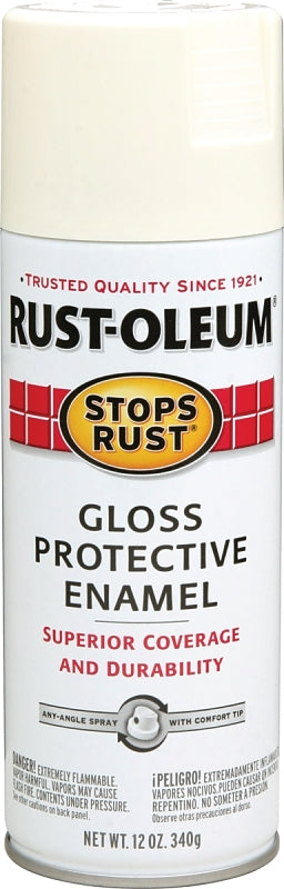 Stops Rust 7789830 Rust Preventative Spray Paint, Gloss, Canvas White, 12 oz Can
