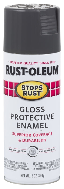 Stops Rust 7784830 Rust Preventative Spray Paint, Gloss, Charcoal Gray, 12 oz Can
