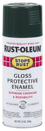 Stops Rust 7733830 Rust Preventative Spray Paint, Gloss, Dark Hunter Green, 12 oz Can