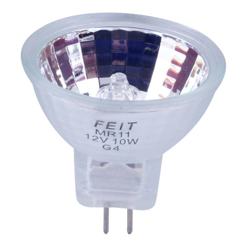 Feit Electric BPQ10MR11/CAN Halogen Bulb, 1-3/8 in Dia x 1-5/8 in L Dimensions, 10 W, G4 Lamp Base, MR11 Lamp, Pack of 6