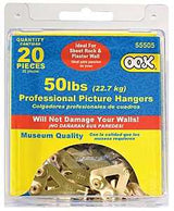 OOK 55505 Picture Hanger, 50 lb, Steel, Brass, Gold, 20/PK